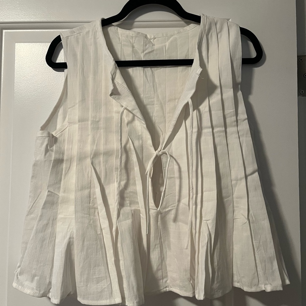 White Sleeveless Top